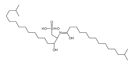 (2R,3R)-3-hydroxy-15-methyl-2-(13-methyltetradecanoylamino)hexadecane-1-sulfonic acid结构式
