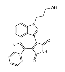 3-[1-(3-hydroxypropyl)-3-indolyl]-4-(3-indolyl)-1H-pyrrole-2,5-dione结构式