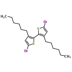 5,5'-二溴-3,3'-二己基-2,2'-并噻吩结构式