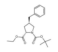 ethyl (2S,4R)-N-BOC-4-benzylprolinate结构式