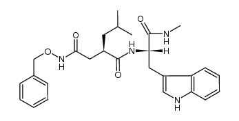 (R)-N1-((S)-3-(1H-indol-3-yl)-1-(methylamino)-1-oxopropan-2-yl)-N4-(benzyloxy)-2-isobutylsuccinamide结构式