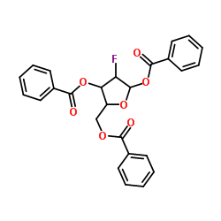 1,3,5-三-O-苯甲酰基-2-脱氧-2-氟-alpha-L-阿拉伯呋喃糖结构式