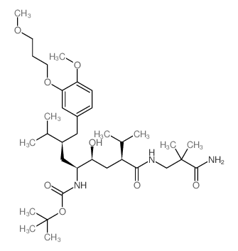 [1S-[1R*(R*),2R*,4R*]]-[4-[[(3-氨基-2,2-二甲基-3-氧代丙基)氨基]羰基]-2-羟基-1-[2-[[4-甲氧基-3-(3-甲氧基丙氧基)苯基]甲基]-3-甲基丁基]-5-甲基己基]-氨基甲酸叔丁酯结构式