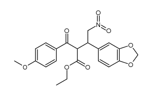 ethyl 2-(4-methoxybenzoyl)-3-(1,3-benzodioxol-5-yl)-4-nitro-butanoate结构式
