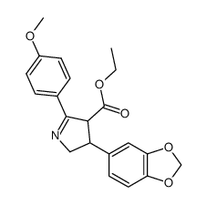Ethyl 2-(4-methoxyphenyl)-4-(1,3-benzodioxol-5-yl)-4.5-dihydro-3H-pyrrole-3-carboxylate结构式