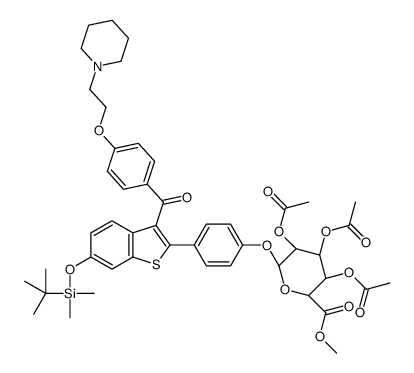 Methyl-1-(6-tert-butyldimethylsylyl-4&rsquo;-hydroxyraloxifene)-2,3,4-tri-O-acetyl--D-glycopyranuronate结构式