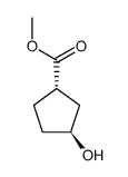Cyclopentanecarboxylic acid, 3-hydroxy-, methyl ester, (1S-trans)- (9CI)结构式