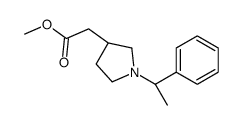 methyl 2-[(3R)-1-[(1S)-1-phenylethyl]pyrrolidin-3-yl]acetate结构式