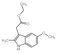(5-甲氧基-2-甲基-1H-吲哚-3-基)-乙酸乙酯结构式