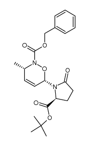 (3S,6S)-benzyl 6-((S)-2-(tert-butoxycarbonyl)-5-oxopyrrolidin-1-yl)-3-methyl-3,6-dihydro-2H-1,2-oxazine-2-carboxylate结构式