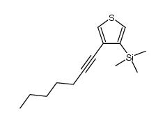 3-(trimethylsilyl)-4-(heptyn-1'-yl)thiophene结构式