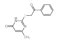 6-methyl-2-phenacylsulfanyl-1H-pyrimidin-4-one结构式