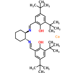 (R,R)-(-)-N,N'-双(3,5-二叔丁基亚水杨基)-1,2-环己二胺钴(II)结构式
