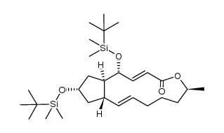 (1R,6S,11aS,13S,14aR)-1,13-bis{[tert-butyl(dimethyl)silyl]oxy}-6-methyl-1,6,7,8,9,11a,12,13,14,14a-decahydro-4H-cyclopenta[f]oxacyclotridecin-4-one结构式