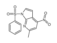 6-Methyl-4-nitro-1-(phenylsulfonyl)-1H-pyrrolo[2,3-b]pyridine结构式