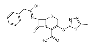 (6R,7R)-3-[(5-methyl-1,3,4-thiadiazol-2-yl)sulfanyl]-8-oxo-7-[(2-phenylacetyl)amino]-5-thia-1-azabicyclo[4.2.0]oct-2-ene-2-carboxylic acid结构式