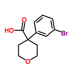 4-(3-溴苯基)四氢-2H-吡喃-4-羧酸结构式