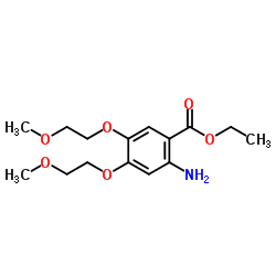 4,5-二(2-甲氧基乙氧基)-2-氨基苯甲酸乙酯结构式