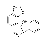 (R,E)-2-(benzo[d][1,3]dioxol-5-ylmethyleneamino)-2-phenylethanol结构式