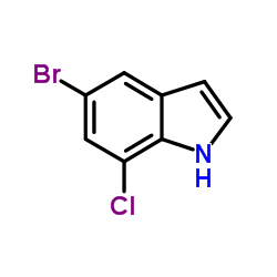 5-溴-7-氯-1H-吲哚结构式