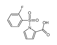1-(2-fluorophenyl)sulfonylpyrrole-2-carboxylic acid结构式