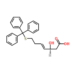 (3S,4E)-3-羟基-7-[(三苯基甲基)硫基]-4-庚烯酸结构式