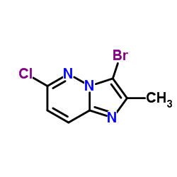6-氯-2-甲基-3-溴-咪唑并[1,2-b]吡嗪结构式