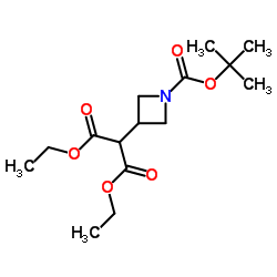 2-(1-(叔丁氧基羰基)氮杂啶-3-基)丙二酸二乙酯结构式