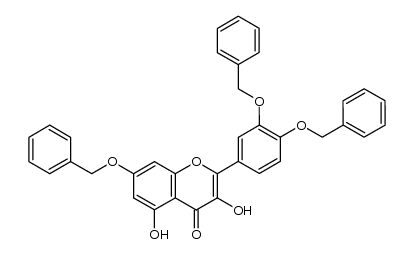 2-(3,4-bis(benzyloxy)phenyl)-7-(benzyloxy)-3,5-dihydroxy-4H-chromen-4-one结构式