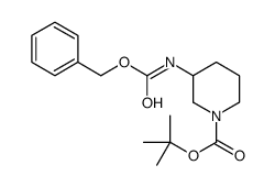 3-(苄氧基羰基氨基)哌啶-1-羧酸叔丁酯结构式