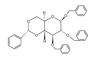 benzyl 2,3-di-O-benzyl-4,6-O-benzylidene-&beta;-D-glucopyranoside结构式