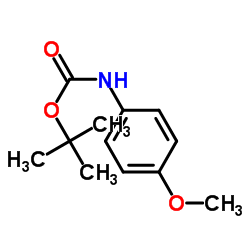 4-甲氧基苯基氨基甲酸叔丁酯结构式