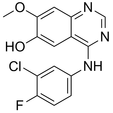 4-(3-氯-4-氟苯胺)-7-甲氧基-喹唑啉-6-醇结构式