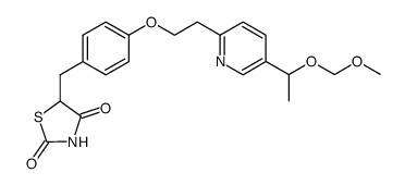 5-(4-(2-(5-(1-(methoxymethoxy)ethyl)pyridin-2-yl)ethoxy)benzyl)thiazolidine-2,4-dione结构式