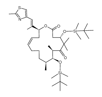 (4S,7R,8S,9S,16S)-4,8-bis-(tert-butyldimethylsilanyloxy)-5,5,7,9-tetramethyl-16-[(E)-1-methyl-2-(2-methyl-1,3-thiazol-4-yl)-1-vinyl]-(13Z)-1-oxacyclohexadec-13-ene-2,6-dione结构式