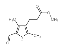 5-甲酰基-2,4-二甲基吡咯-3-丙酸,甲基酯结构式