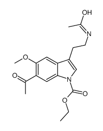 6-Acetyl-3-[2-(acetylamino)ethyl]-5-Methoxy-H-indole-1-carboxylic Acid Ethyl Ester结构式