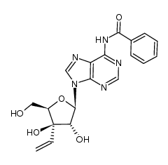 6-N-benzoyl-9-(3-C-vinyl-β-D-xylofuranosyl)adenine结构式