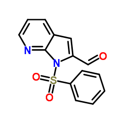 1-(苯磺酰基)-1H-吡咯并[2,3-b]吡啶-2-甲醛结构式