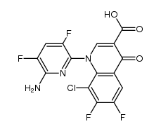 1-(6-amino-3,5-difluoro-2-pyridinyl)-8-chloro-6,7-difluoro-1,4-dihydro-4-oxo-quinoline-3-carboxylic acid结构式