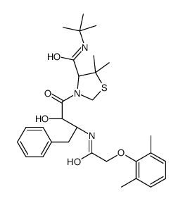 (4R)-N-tert-butyl-3-[(2S,3S)-3-[[2-(2,6-dimethylphenoxy)acetyl]amino]-2-hydroxy-4-phenylbutanoyl]-5,5-dimethyl-1,3-thiazolidine-4-carboxamide结构式