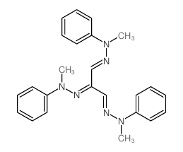 N-[[(3Z)-1,3-bis(methyl-phenyl-hydrazinylidene)propan-2-ylidene]amino]-N-methyl-aniline结构式