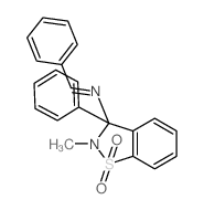 1,2-Benzisothiazol-3-amine,2,3-dihydro-2-methyl-3-phenyl-N-(phenylmethylene)-, 1,1-dioxide结构式