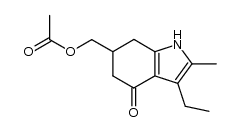 3-ethyl-2-methyl-6-acetoxymethyl-4,5,6,7-tetrahydroindol-4-one结构式