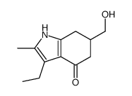 3-ethyl-6-(hydroxymethyl)-2-methyl-1,5,6,7-tetrahydroindol-4-one结构式