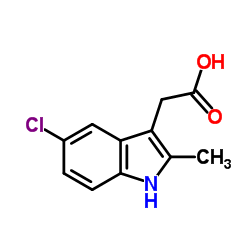 (5-氯-2-甲基吲哚-3)-乙酸结构式