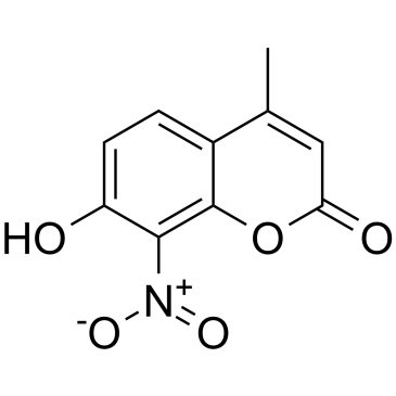 7-羟基-4-甲基-8-硝基香豆素结构式