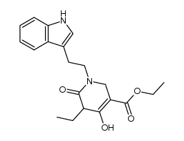 5-ethyl-1-[2-(1H-indol-3-yl)ethyl]-4-hydroxy-6-oxo-1,2,5,6-tetrahydro-3-pyridinecarboxylic acid ethyl ester结构式