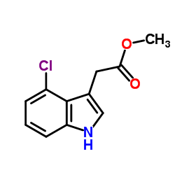 (4-氯-1H-吲哚-3-基)乙酸甲酯结构式