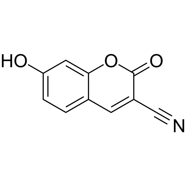 3-氰基-7-羟基香豆素结构式